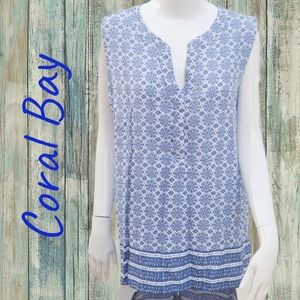 Coral Bay blue Sleeveless Blouse